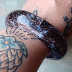 Vintage Mosaic-Shell Inlay Bangle Made In The Philippines 🇵🇭